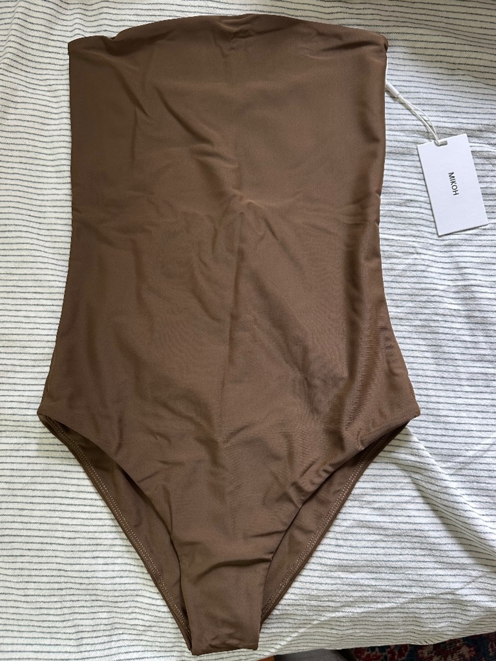 Mikoh Kea Strapless One Piece Swimsuit — Kombu (XS, Brown)